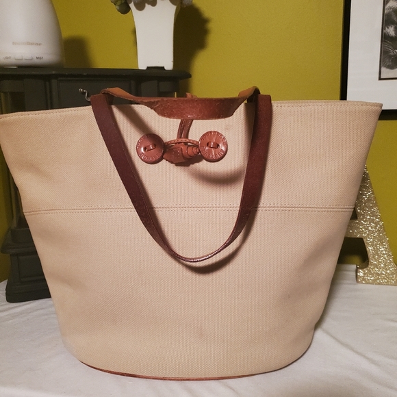 💯% AUTHENTIC BURBERRY TOTE BAG BLUE LABEL BEIGE - Picture 2 of 12